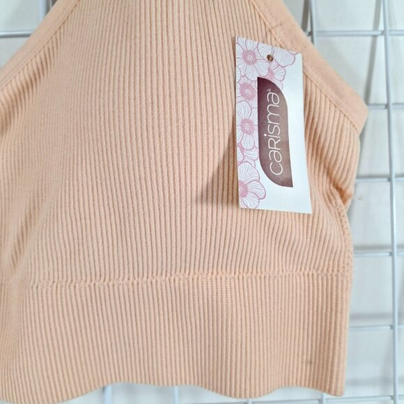 2XL Seamless Wireless Sports Bra Comfortable Yoga Bralette Removable Cups Coral - Picture 2 of 7